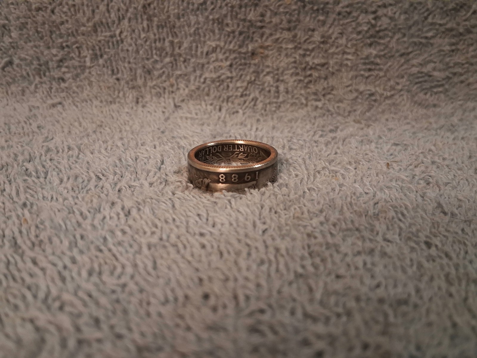 1988 Washington Quarters, coin ring, size 7