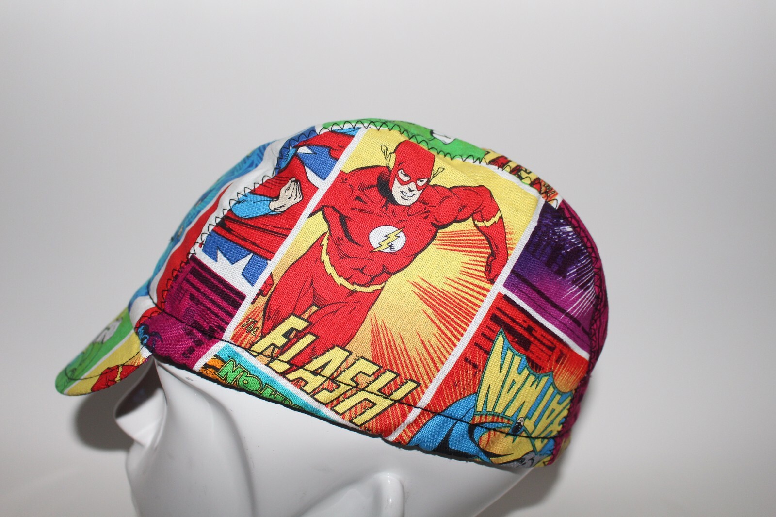 CYCLING CAP DC SUPER HEROES   100% COTTON  ONE SIZE HANDMADE