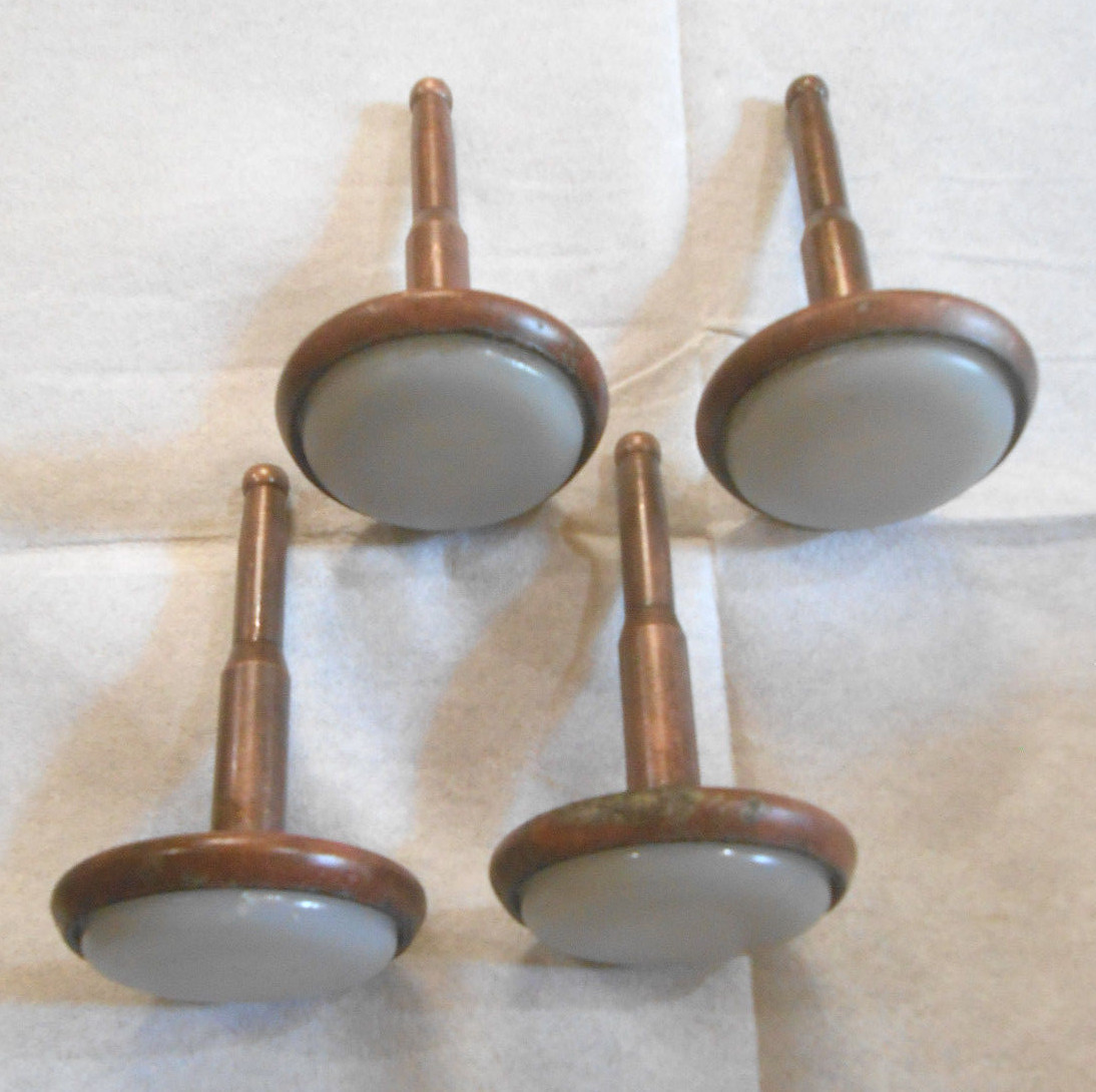 Vintage Bed Frame Glides Copper  Finish on 3-1/4" Steel Stem (Qty-4) (Z)