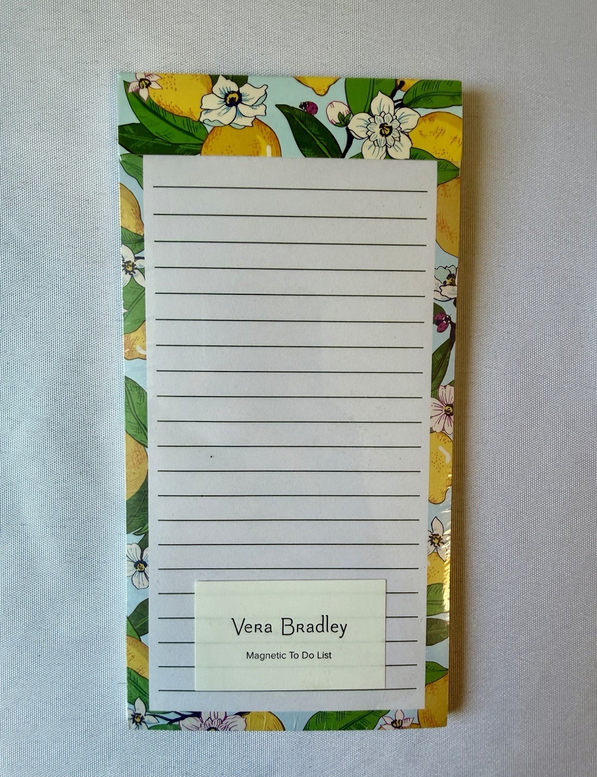 Vera Bradley Magnetic Note Pad Grocery or To-Do List Lemon Grove NIP