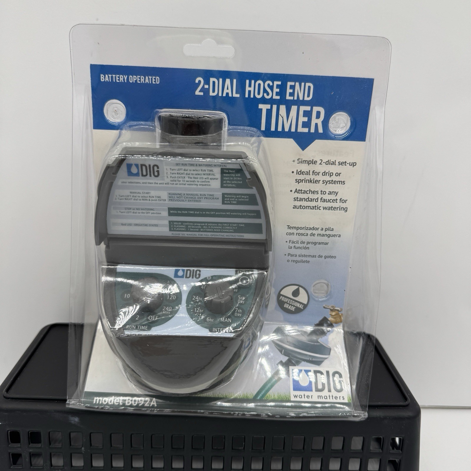 DIG 2 Dial Hose End Timer Programmable Battery Operated B092A Drip/Sprinkler NEW