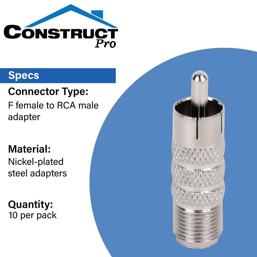 Construct Pro F Female to RCA Male Adaptors (10 Pack)
