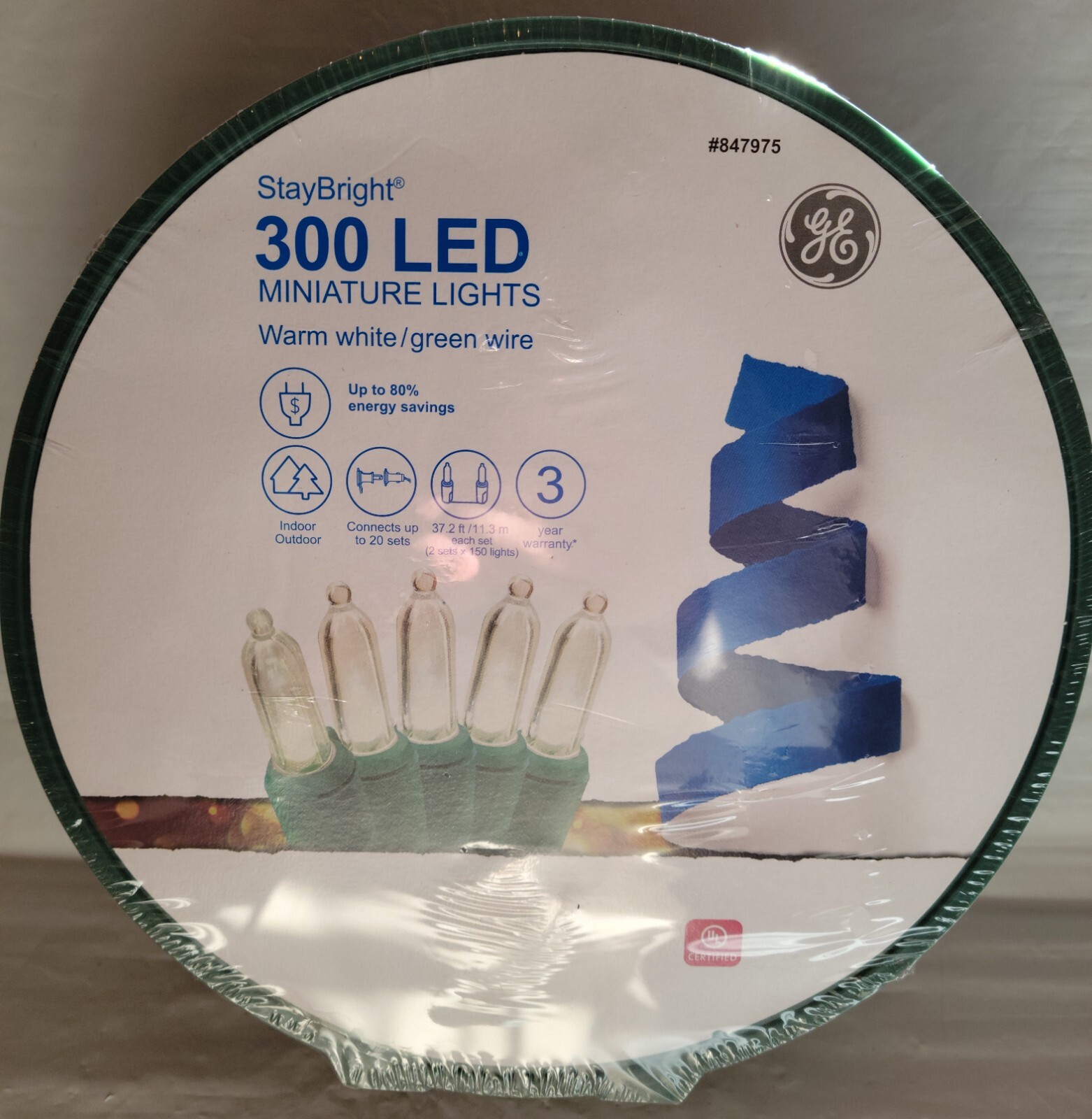 GE Staybright LED 300ct Warm White Mini String Lights 37.2ft Holiday