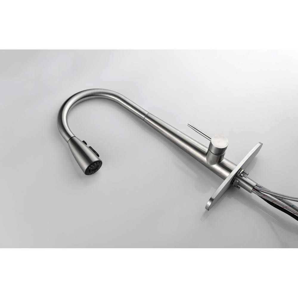 Kitchen Faucet with Pull Down Sprayer Brushed Nickel High Arc Single Handle