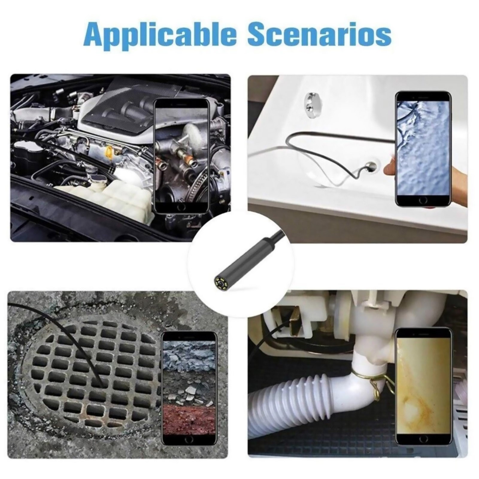 2M 6 LED Borescope Endoscope Camera for Android USB Type-C 7mm HD Waterproof