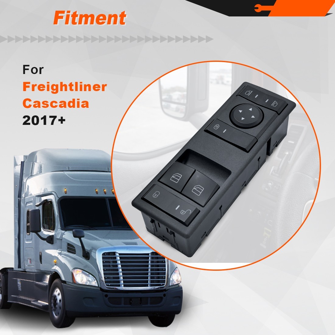 Power Window Switch 4 Pin A6624310001 Compatible w/ Freightliner Cascadia 2017+