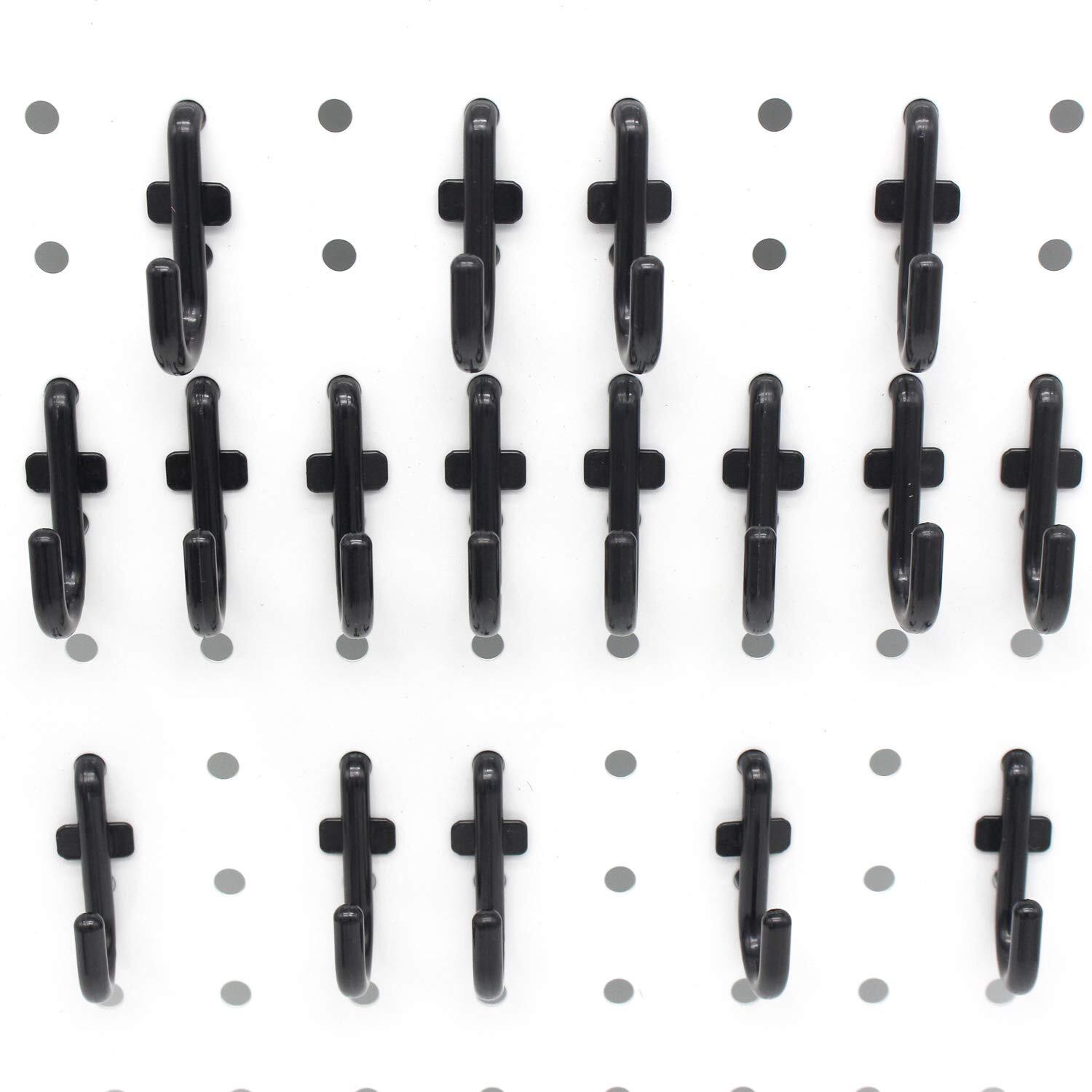 Pegboard Hooks Kit Pegboard J Hook Assortment 100PK Black Peg Hooks