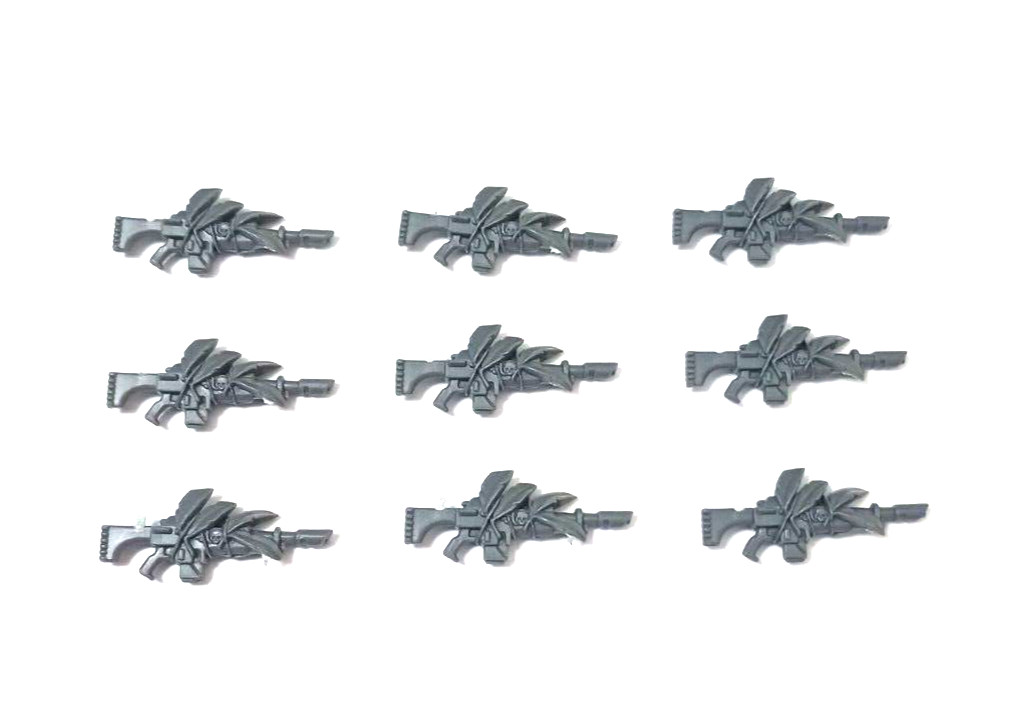 40k Imperial Guard Catachan Heavy Weapons Camo Lasgun Bits x9