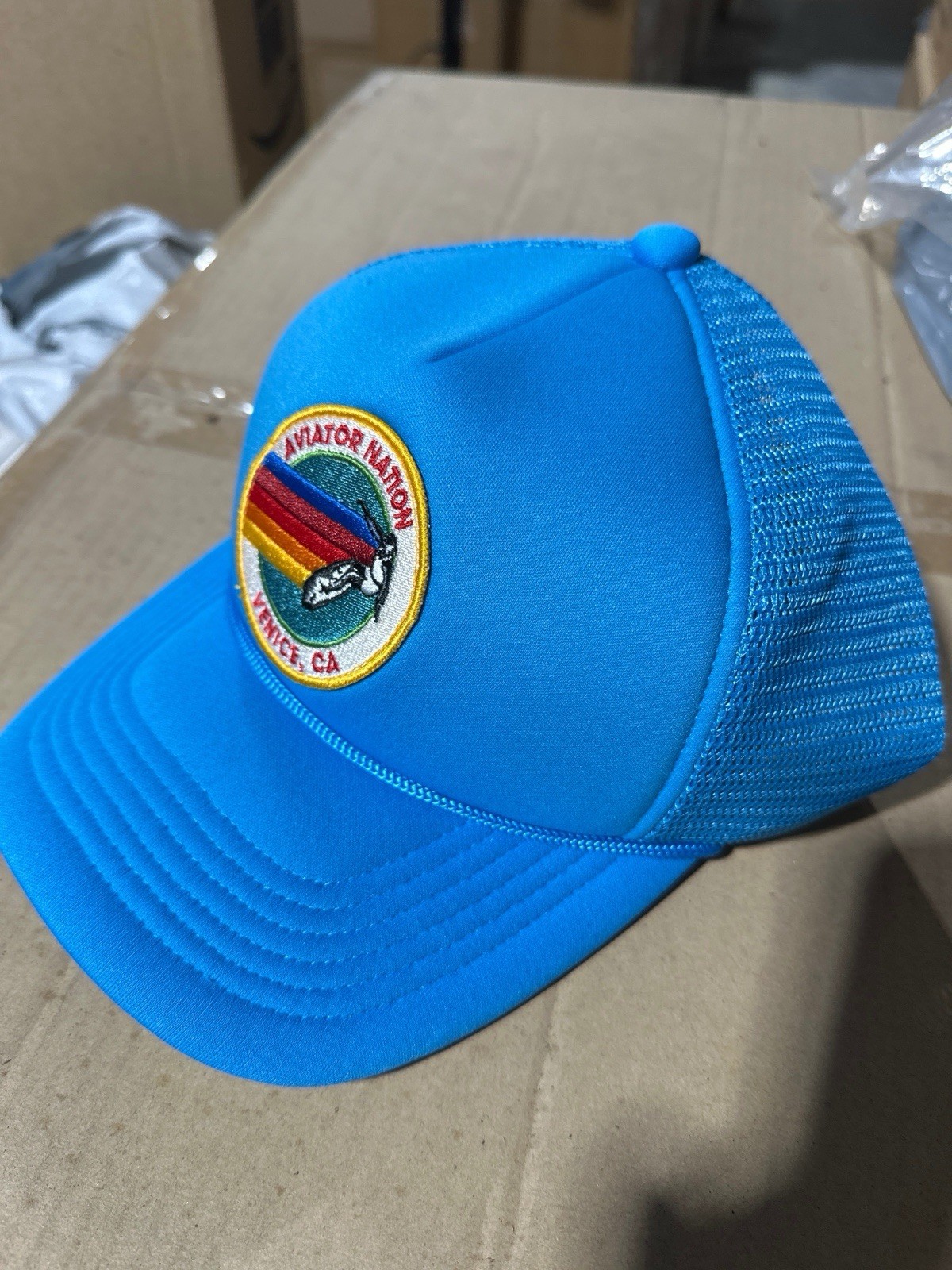 Aviator Nation North Shore Oahu Trucker Hat Blue Mesh Cap One Size Fits All Used