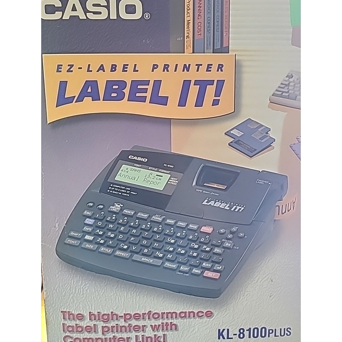 Vintage Casio Label It! KL-8100PLUS Printer Sharp Wizard OZ-630 Organizer Bundle