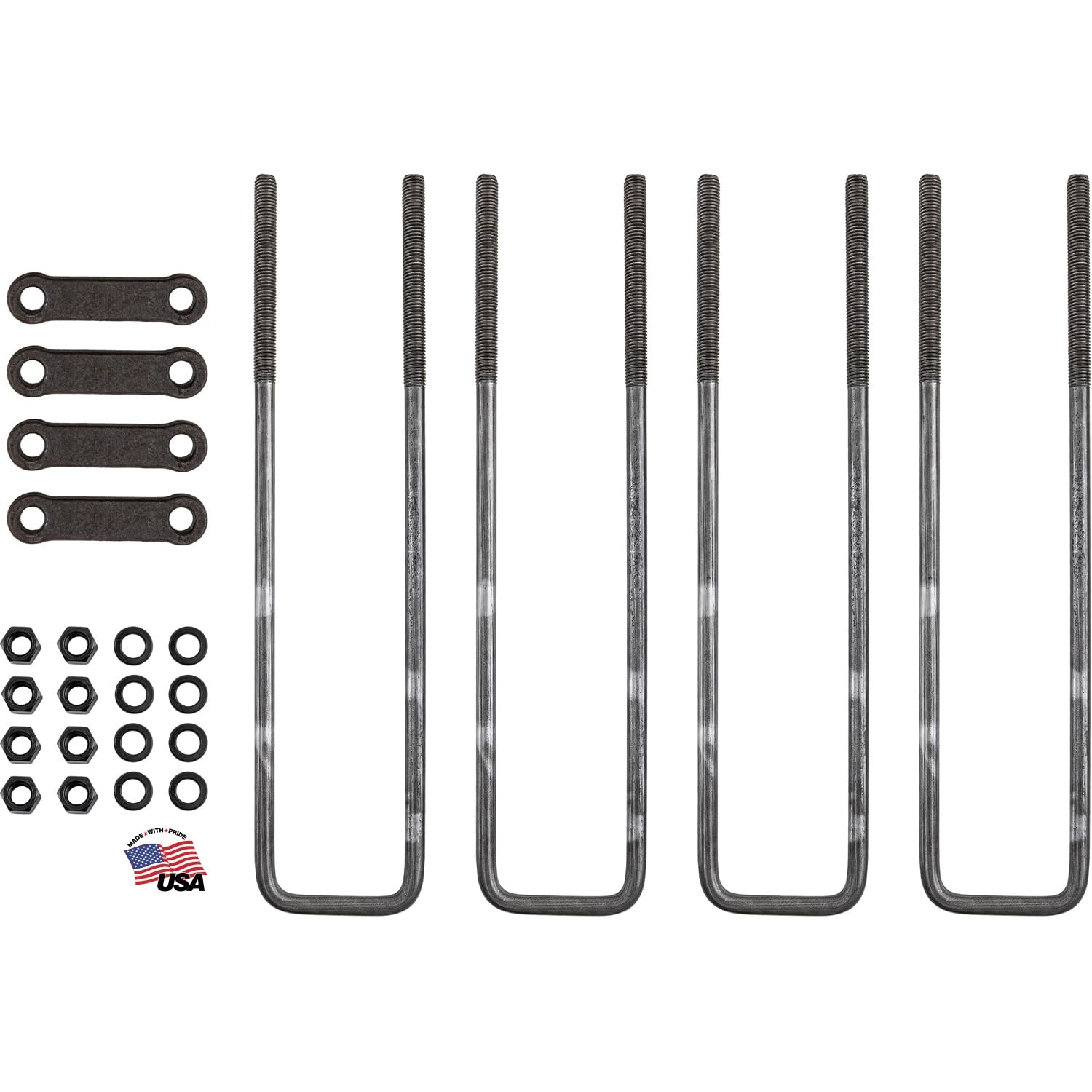 Buyers Products 20 Inch U Bolt Kit with Tie Bars Grade 5 Hardware for Trucks