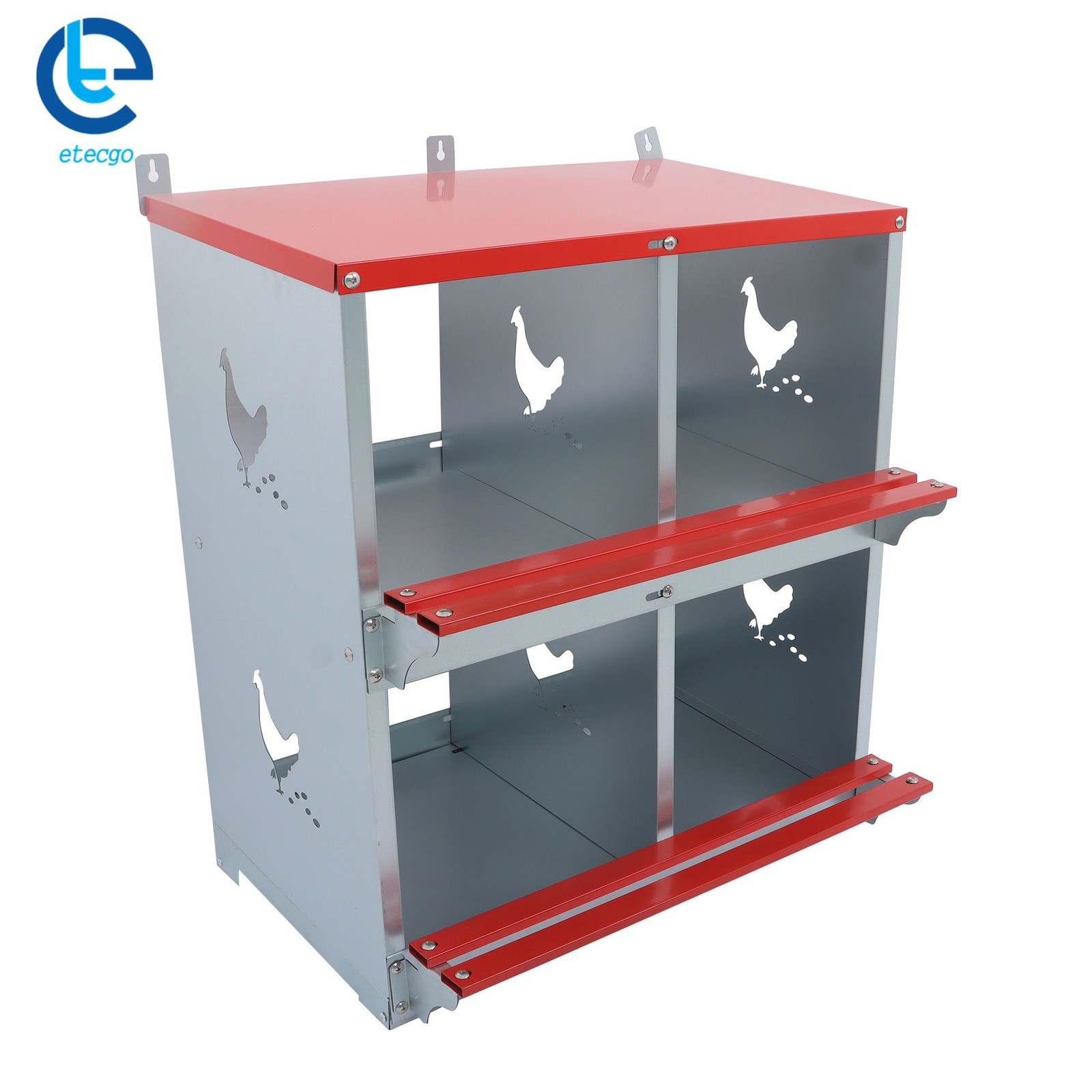 Chicken Nesting Boxes 4 Compartment Metal Poultry Nest Box Wall Mount For Hens
