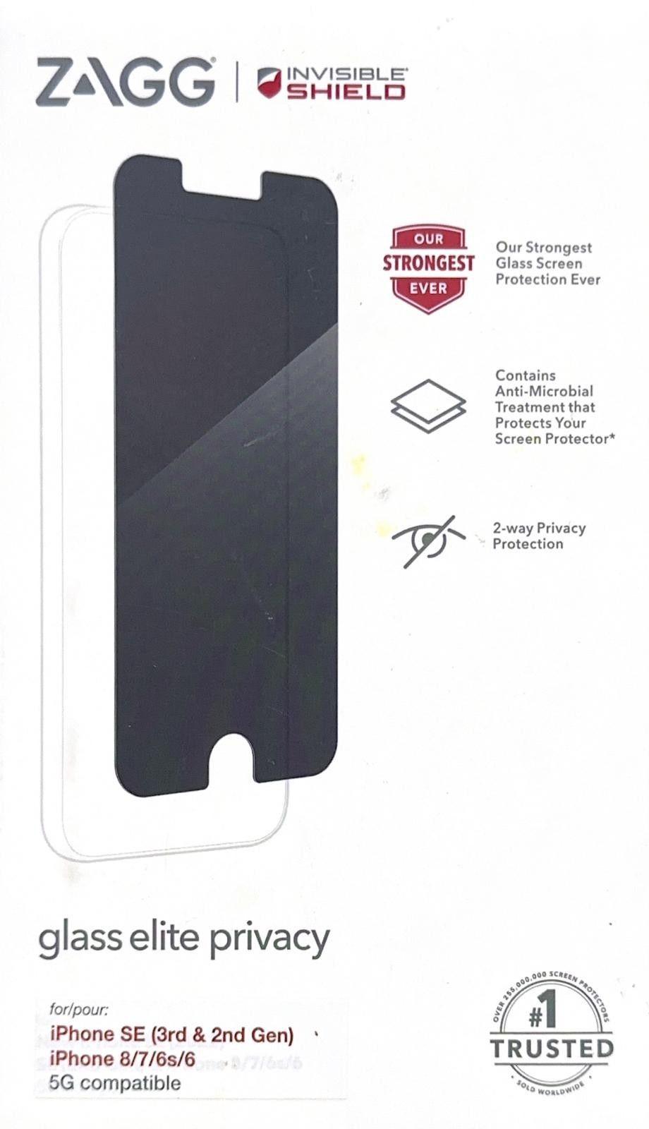 ZAGG Glass Elite Privacy Screen Protector iPhone SE (2nd/3rd Gen) & 8/7/6s/6