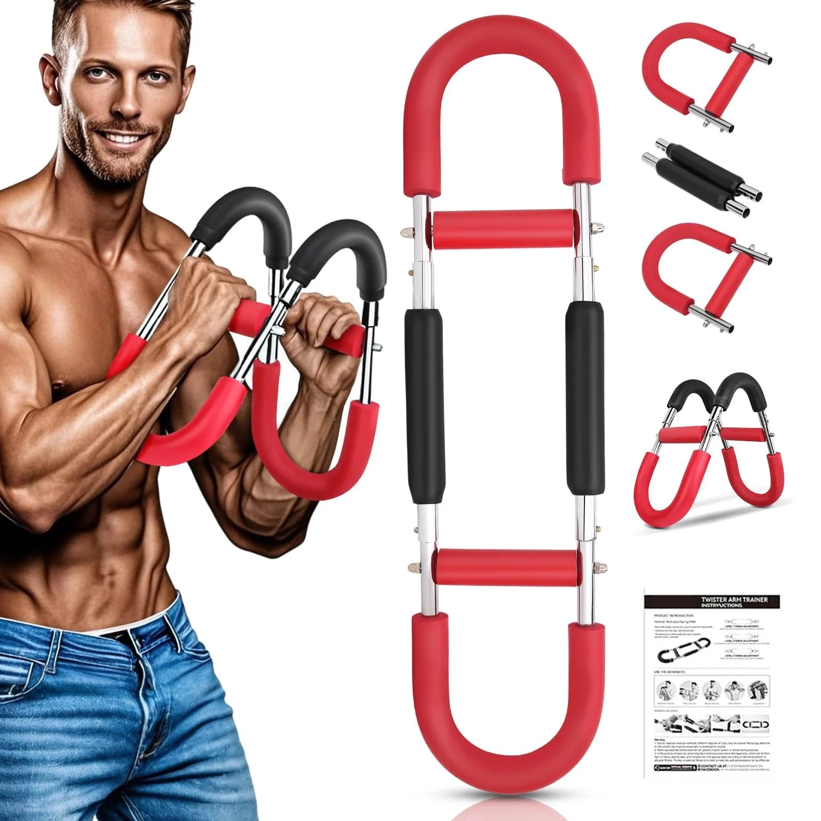 Twister Arm Trainer, Chest Workout Equipment Adjustable Shaker Twister Arm Tr...