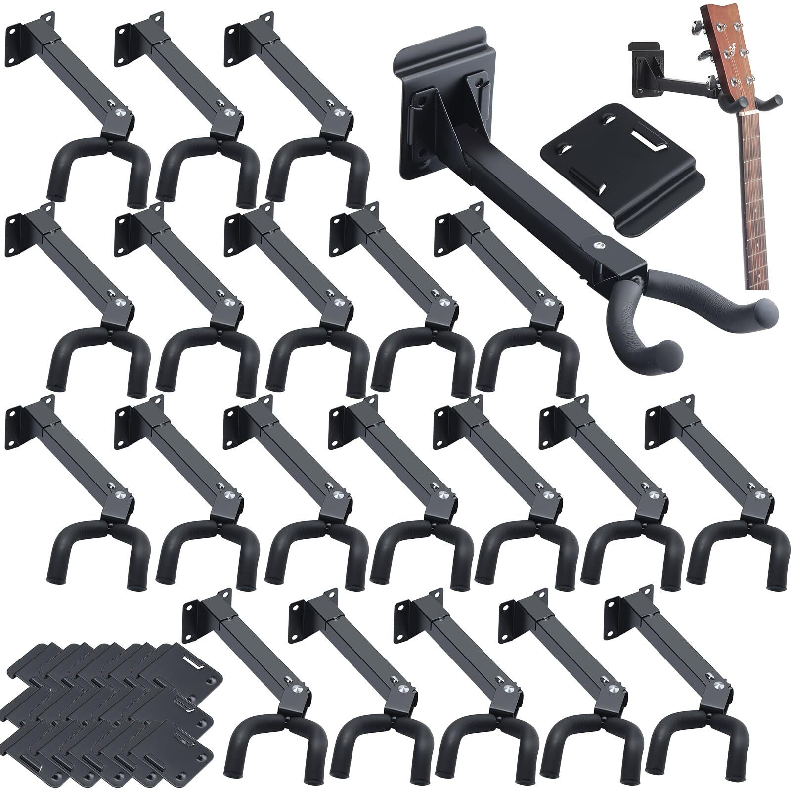 20 Pcs Guitar Hanger Wall Mount Guitar Hangers Hooks Holders with Slat Adapter
