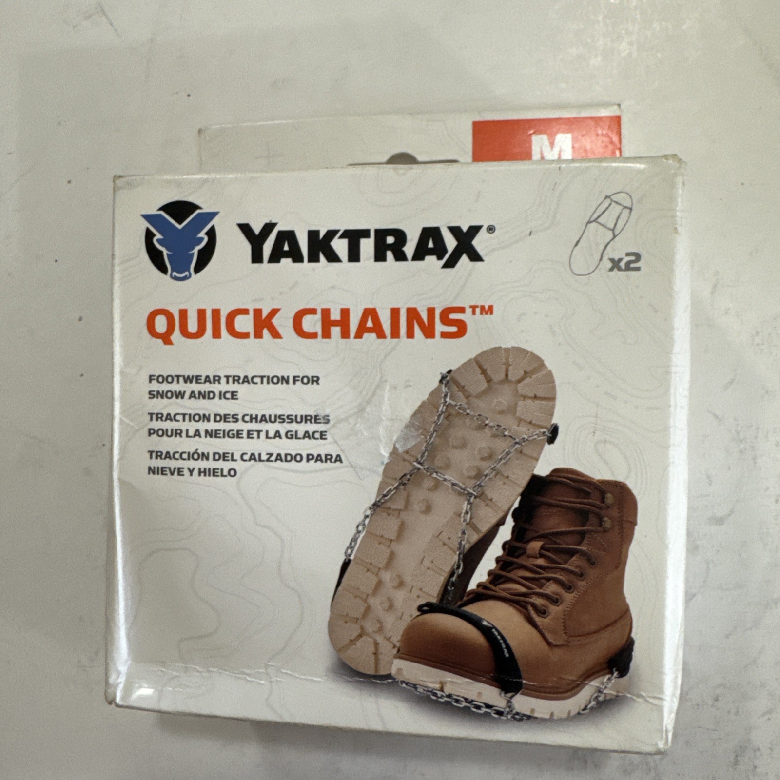 Yaktrax Quick Chains Traction Cleats, Medium, 1 Pair New E48