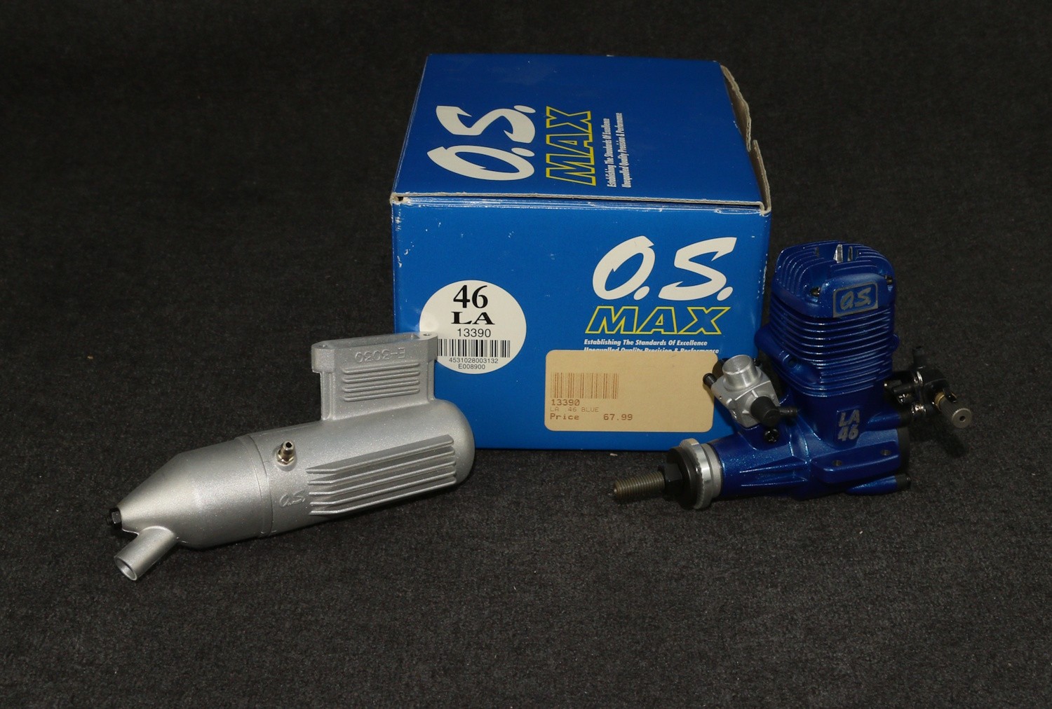 RC Model Airplane Car Boat Engine O.S. Max 46 LA +Muffler MIB