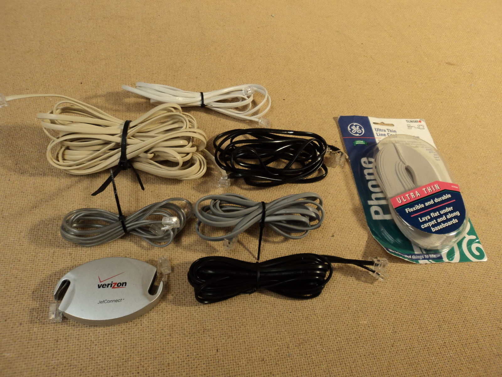GE Phone Cord 7-Feet to 25-Feet Ivory Gray Lot Of 8 TL96589