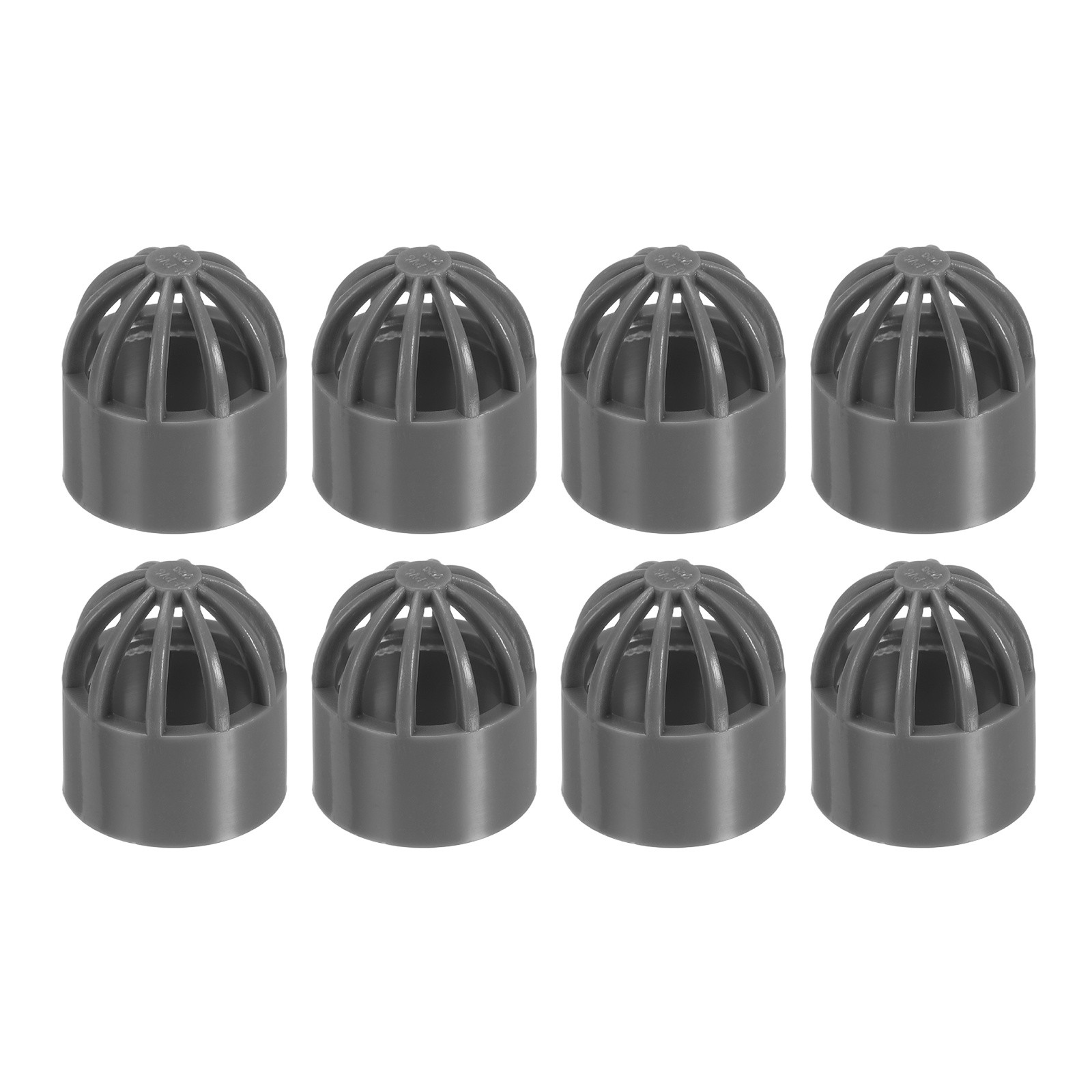 0.8 Inch (20mm) Fish Cover Permeable Cap, 8 Pcs PVC Aquarium Guard, Gray
