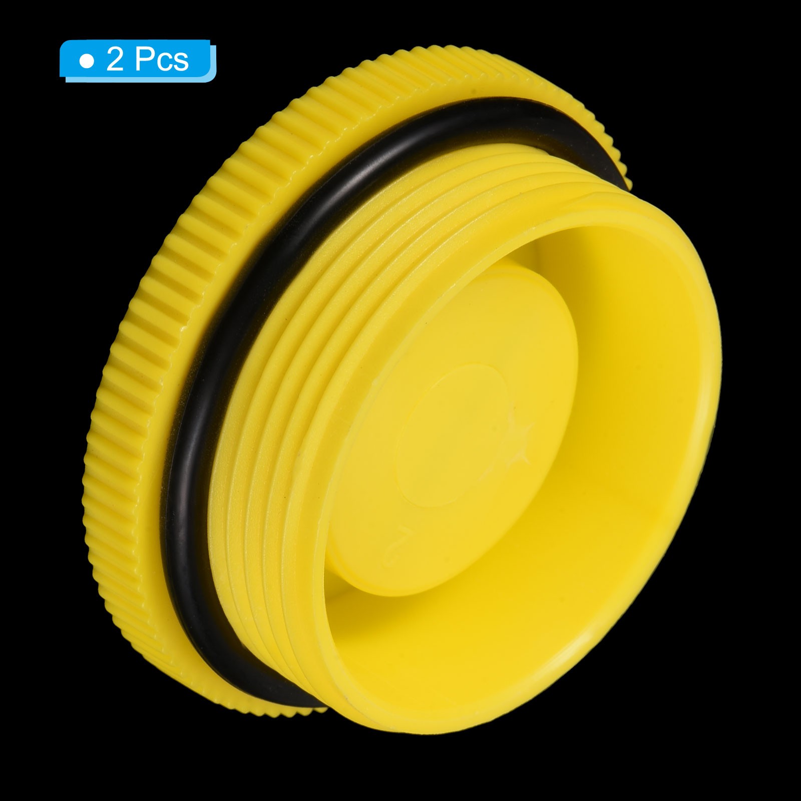 2pcs M45x2 Hold Plugs Plastic Male Thread Hex Socket Sealing End Cap, Yellow