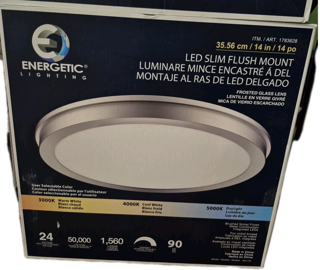 Energetic 14” Slim LED Flush Mount Light Fixture Item  1783628 Model  MXL1148