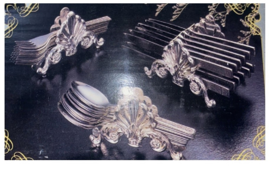 Vintage 3 Piece Silver Plated Buffet Caddies Flatware Holders