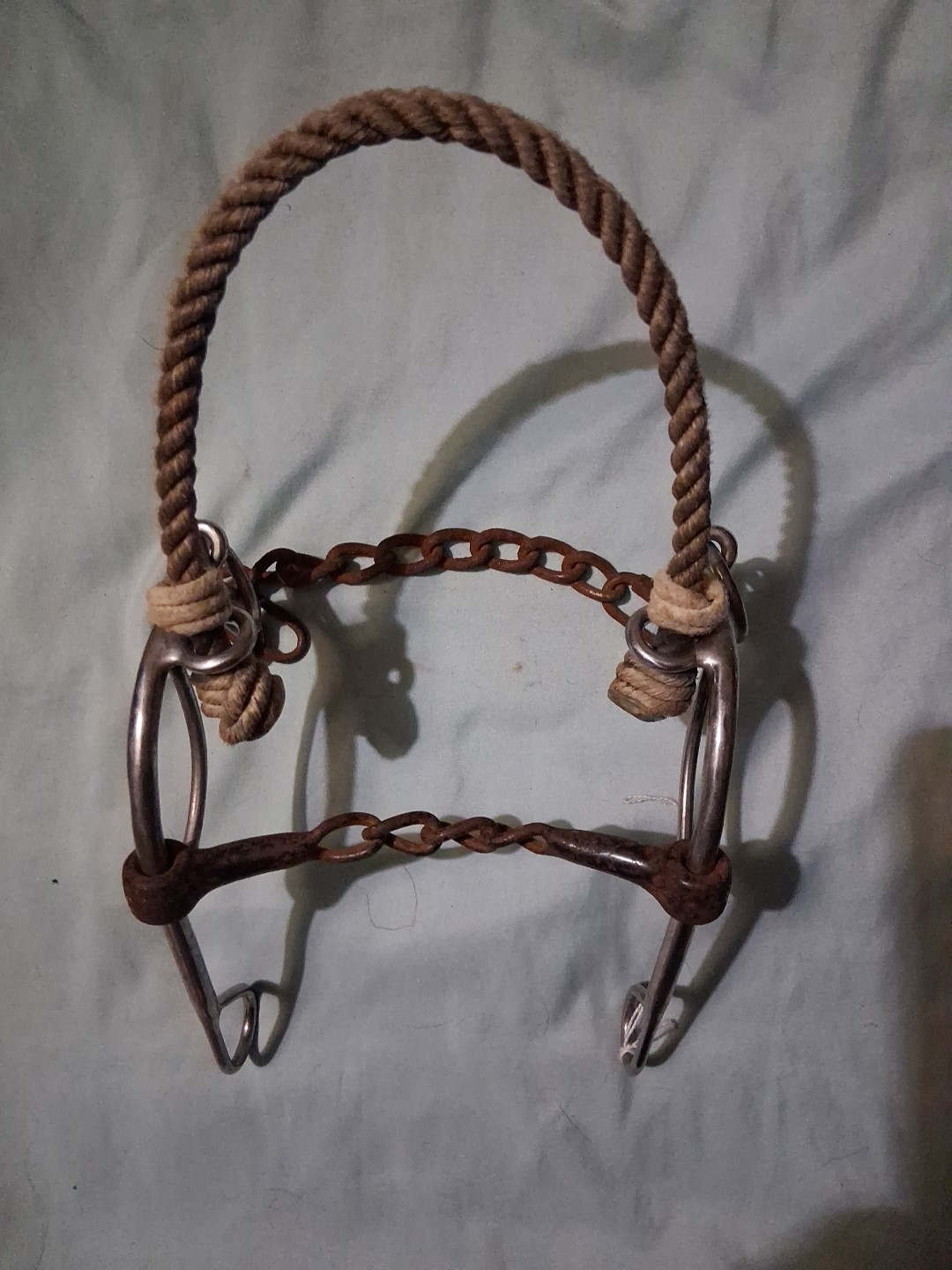 Shank Combination Bit w/ Chain Mouthpiece & Rope Noseband