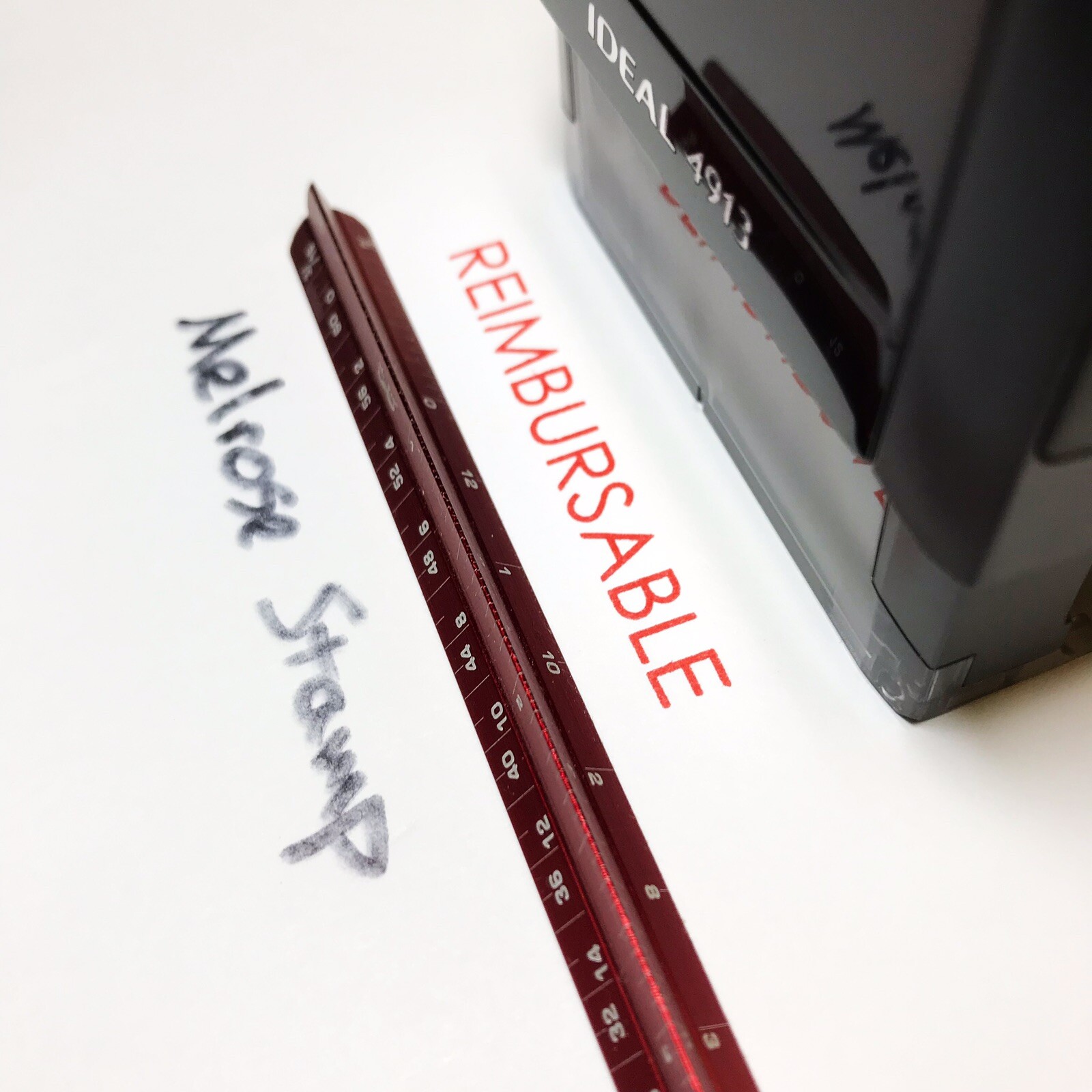 Reimbursable Rubber Stamp Red Ink Self Inking Ideal 4913