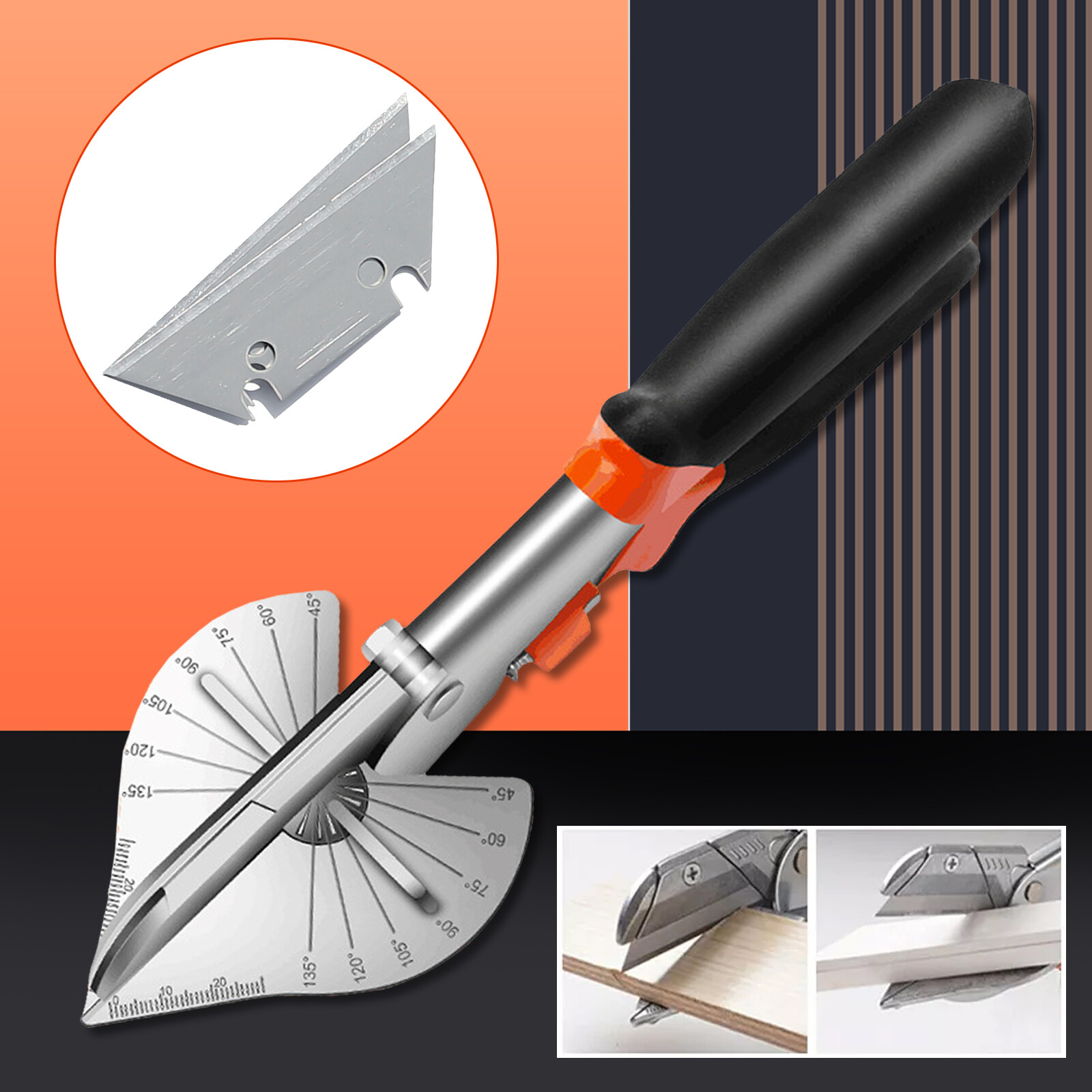 Multifunctional Sharp Multi Angle Scissors Miter Shears Adjustable 45°-135°