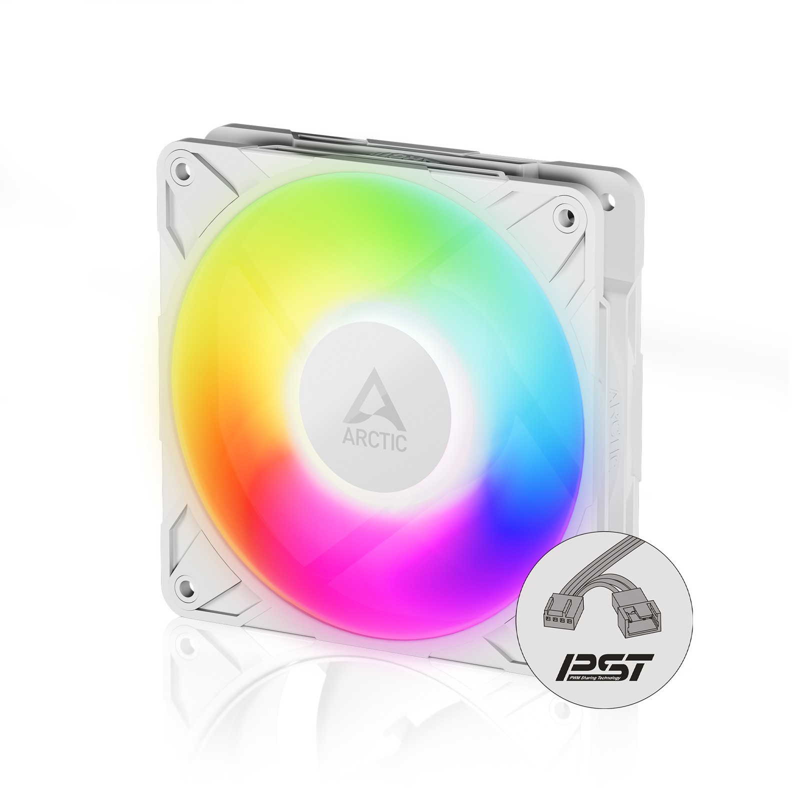 ARCTIC P12 Pro PST A-RGB white Fan 120 mm PWM PC Case Silent