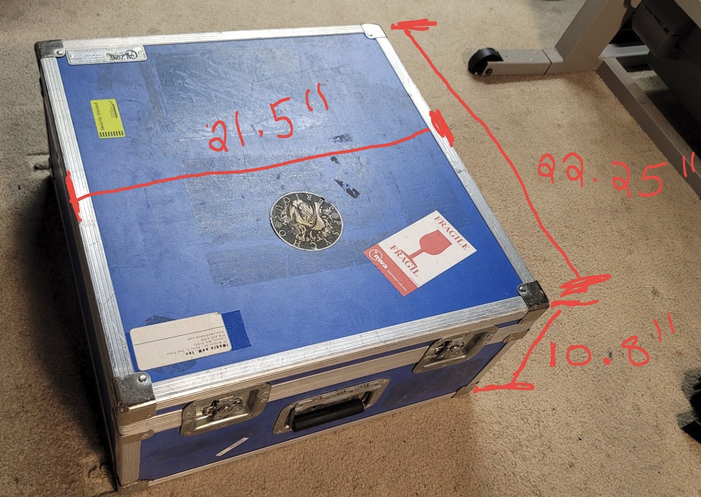 Calzone Heavy Duty road case storage box w hinged lid