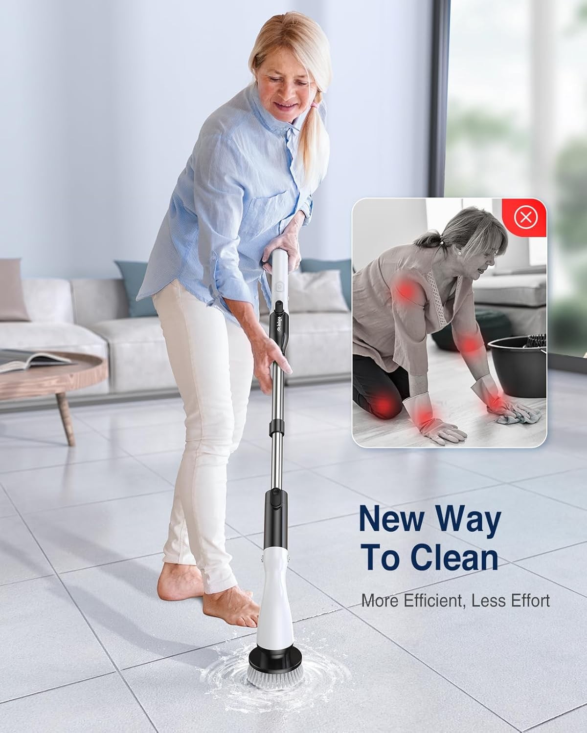 Electric Spin Scrubber, Cordless Cleaning Brush with 7 Replaceable Brush Heads