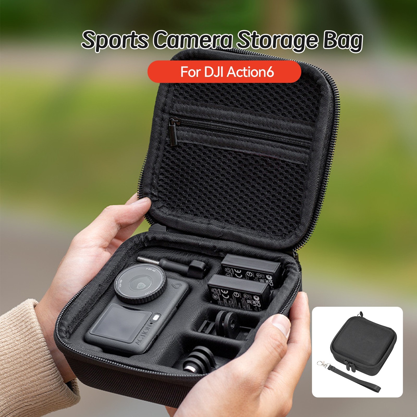 Portable Storage Bag Carrying Bag Waterproof PU Leather Action for DJI Action 6