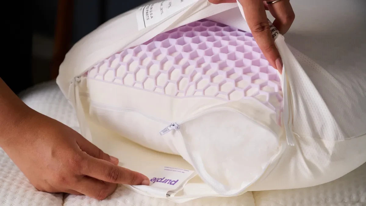 Purple GridCloud Grid Cloud Pillow, Down-Alternative, GelFlex Grid - Standard Sz
