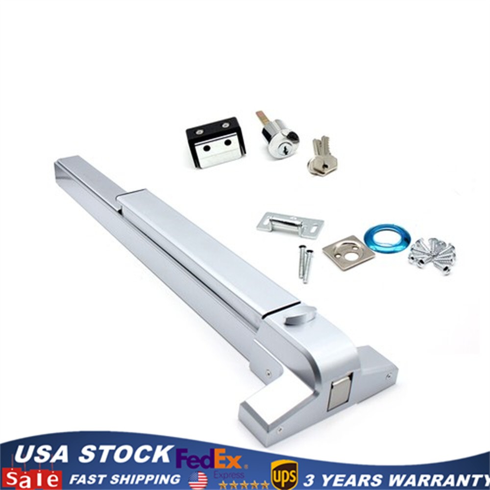 Door Push Bar Hardware Panic Exit Device Latch Emergency For 30"-36" Single Door