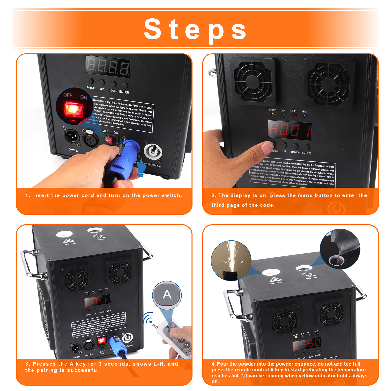 700W Cold Spark Firework Machine Stage Effect DMX Machine DJ Event Party Wedding