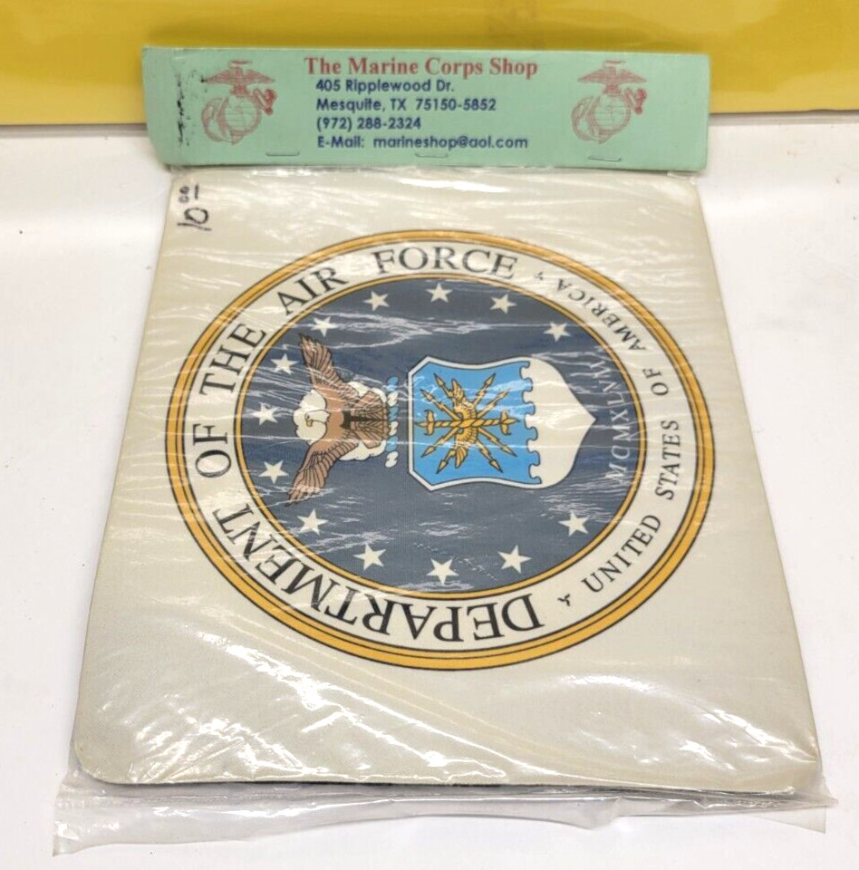 DEPARTMENT OF THE AIR FORCE MOUSE PAD NIP THE MARINE CORPS SHOP MESQUITE TX