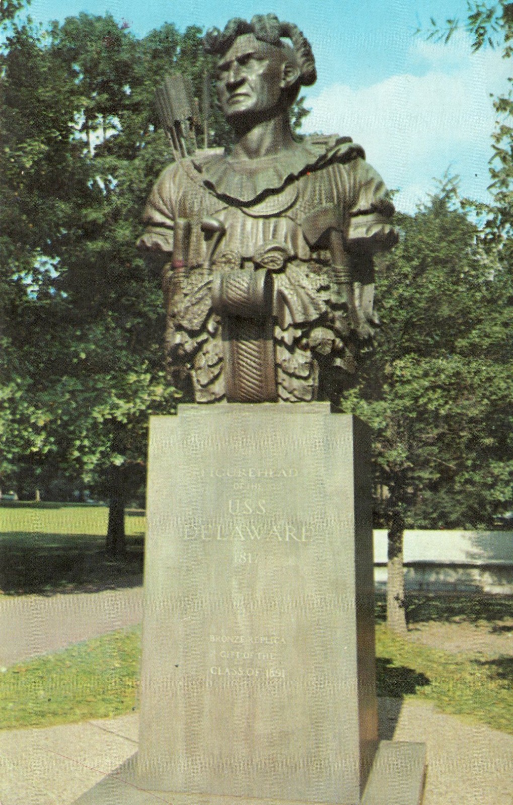 Vintage Postcard Tecumseh Replica Of The Figufrehead Of The Midshipmen