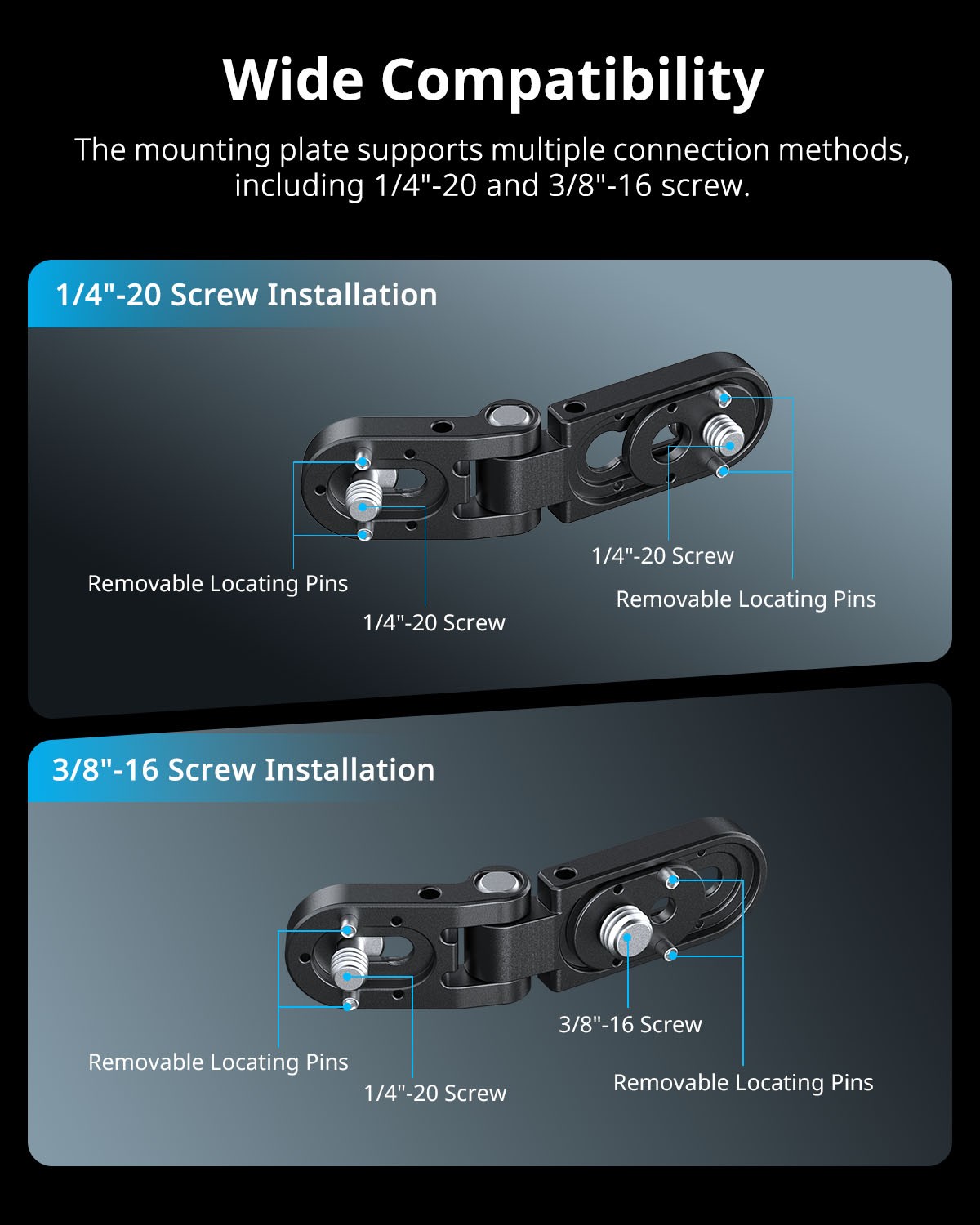SmallRig Foldable Mini L-Shaped Mount Plate for Transmitters, Monitors