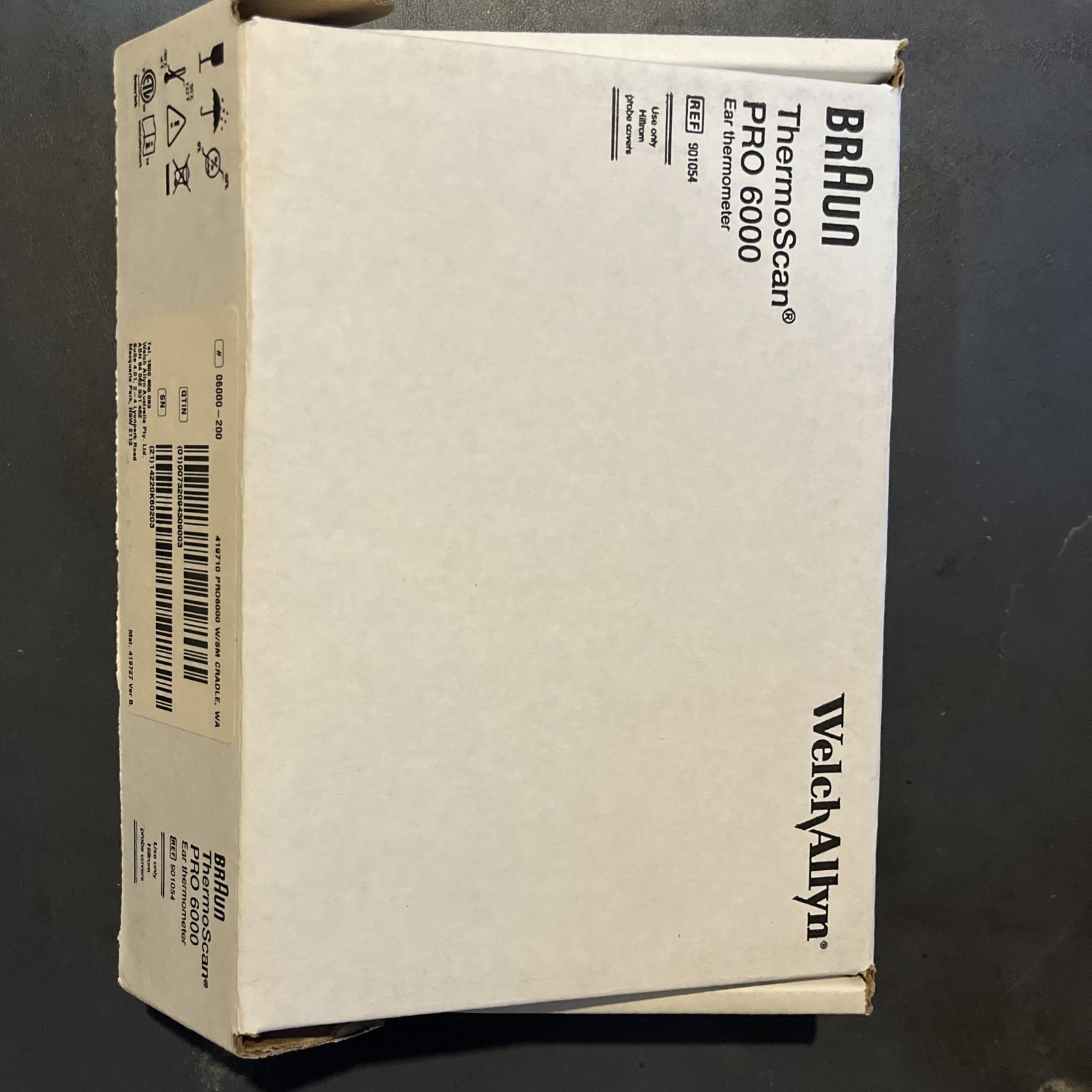 New Braun Welch Allyn ThermoScan Pro 6000 Ear Thermometer ref 901054 base/cradle