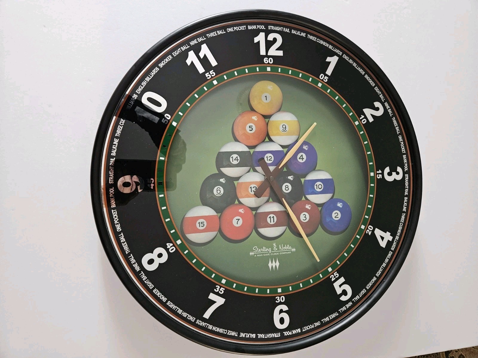 Sterling & Noble 18" Billards Wall Clock