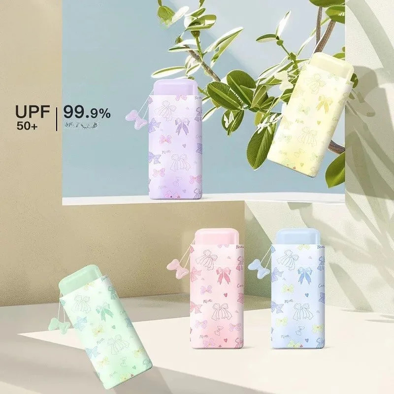 Cute butterfly flat 6-fold vinyl sun protection umbrella mini pocket folding umb