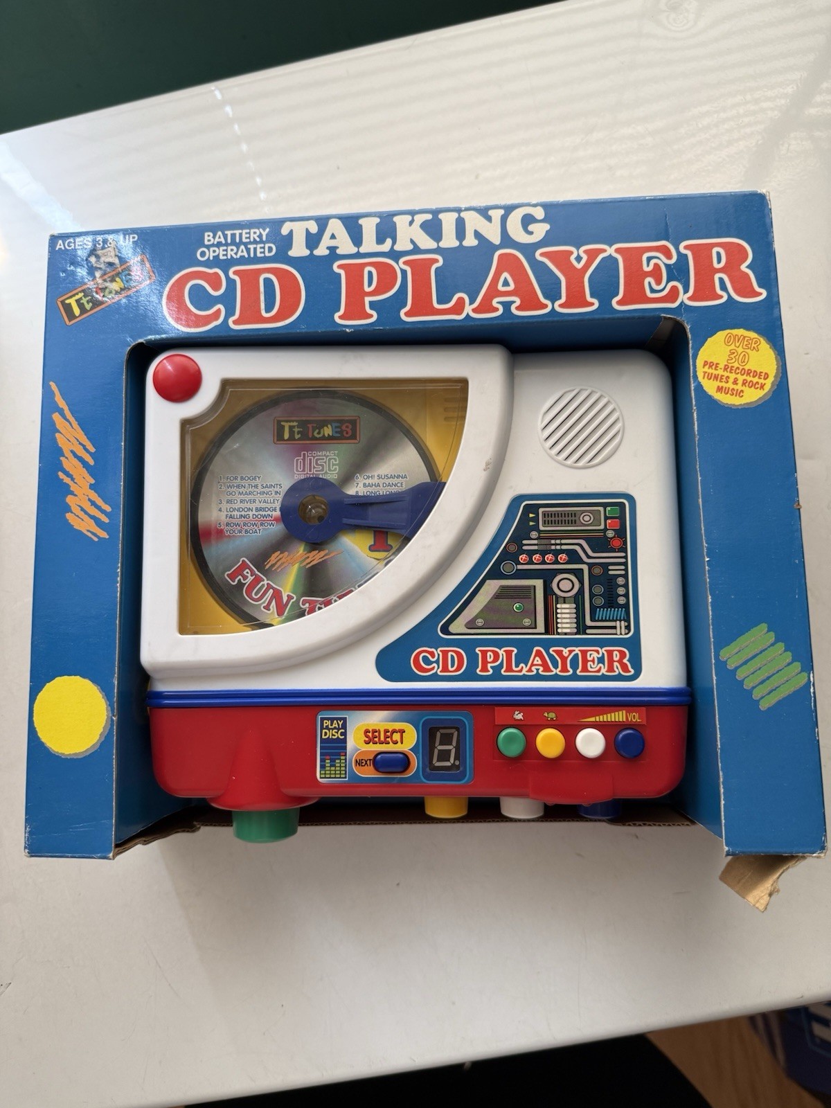 Vintage 1990’s 200 Toy Inc. Talking CD Player Battery Operated LED Lights