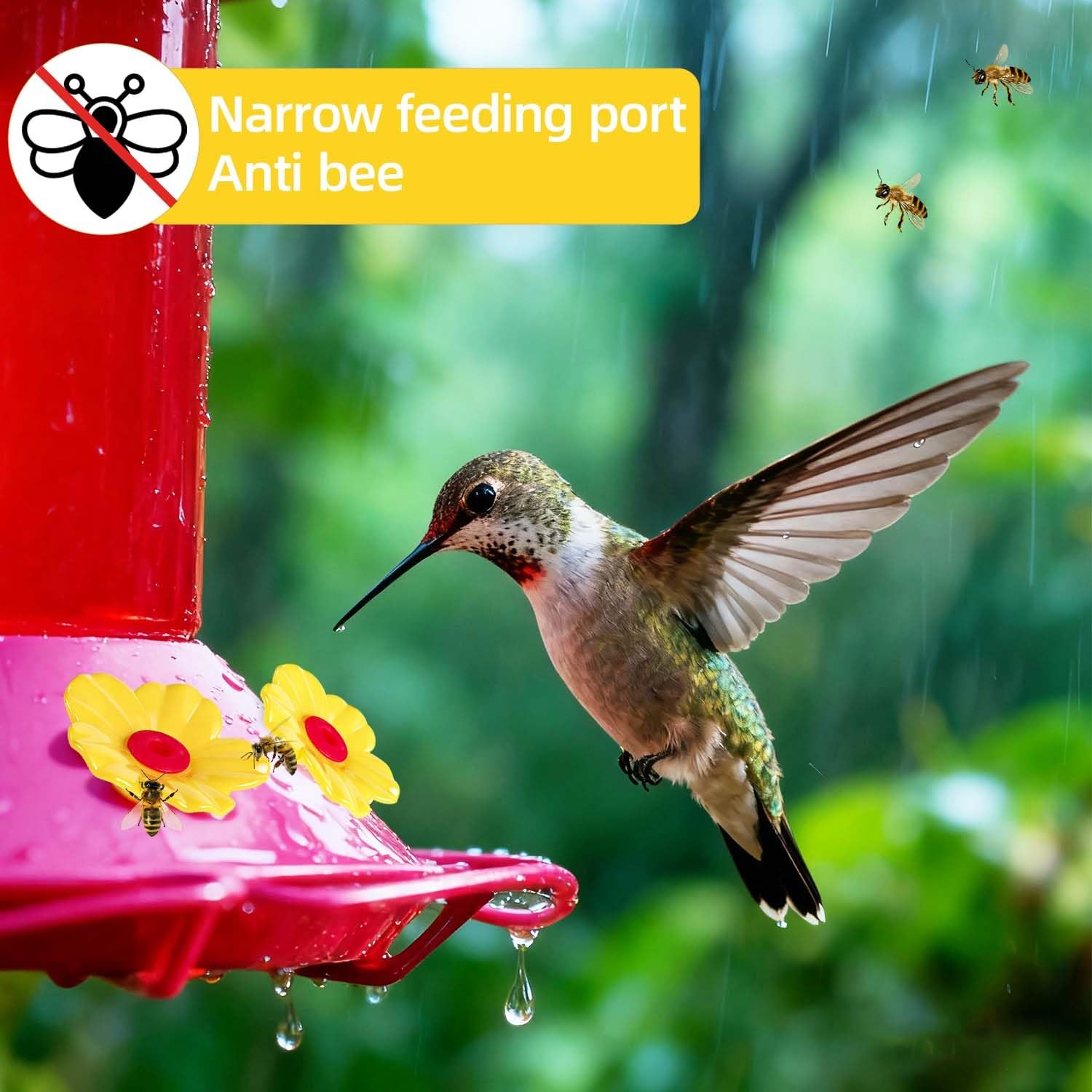 20 Pieces Hummingbird Feeder Replacement Flowers Plastic Multicolor