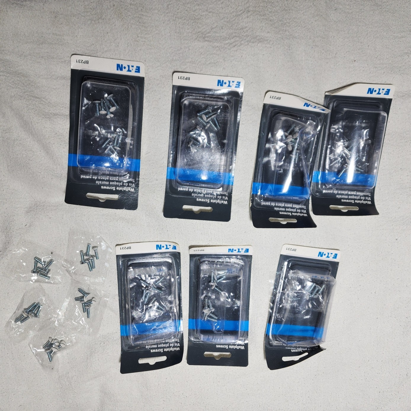 95 Count - Eaton Wallplate Screws BP231 WHITE 1/2" (9 Packs of 10, + 5pk)