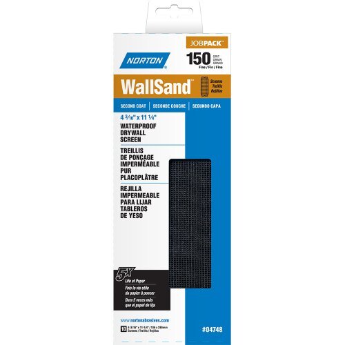 Norton 04748 WallSand Drywall Screen, 11-1/4" L x 4-3/16" W, 150 Grit (10 Pk)