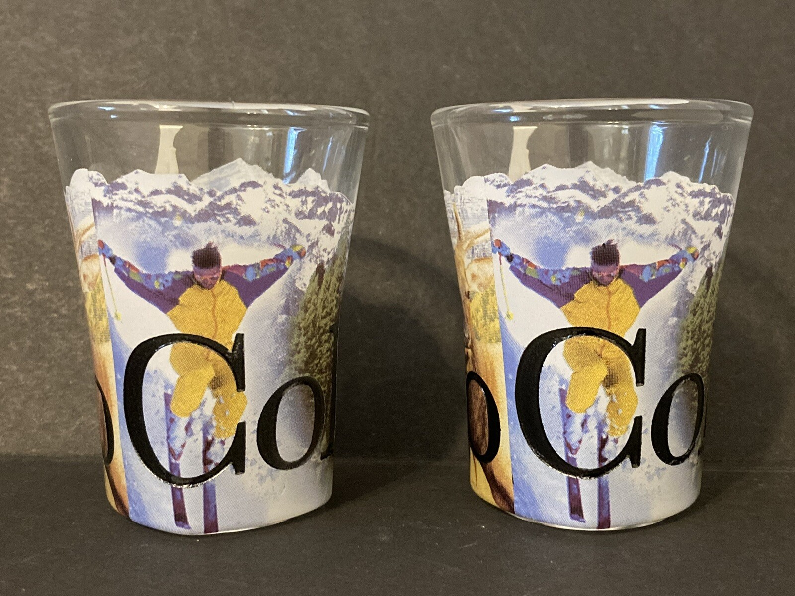 Lot of 2 - Colorado Souvenir Shot Glasses 2oz