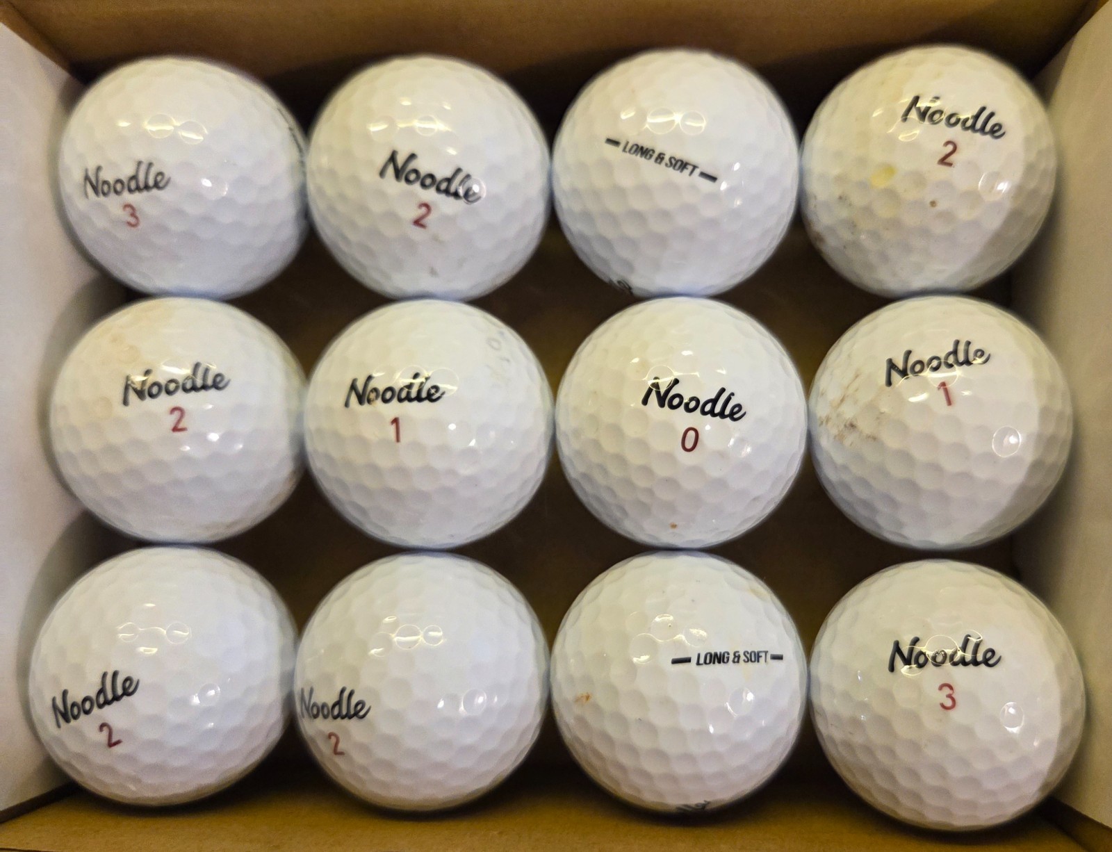 ON SALE !  3 dozen, MAXFLI NOODLE LONG & SOFT White 36 golf balls