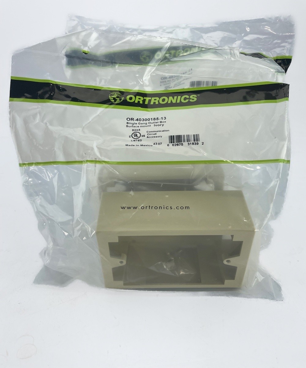 Ortronics    LOT OF 16   OR-40300185-13 Single Gang Surface Mount Box, Ivory