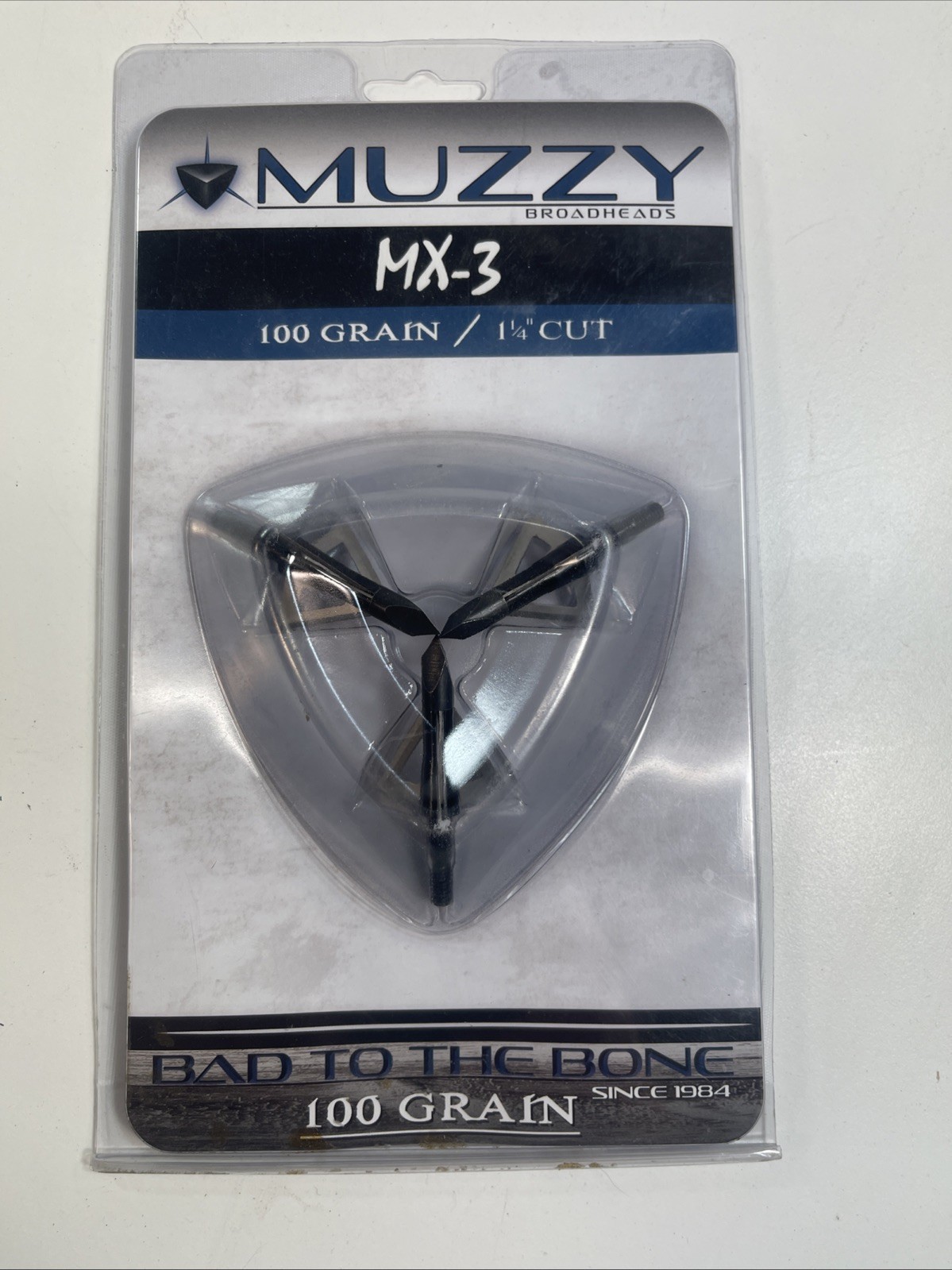 Muzzy Archery MX-3 100 Grain  1-1/4" Cut Fixed Broadheads 3-Pack Sealed